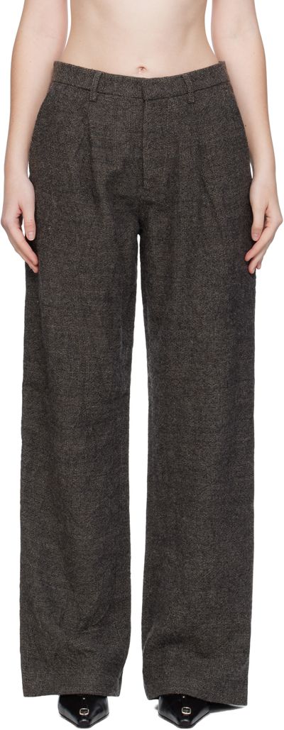 R13 R13 Gray Wide Leg Trousers