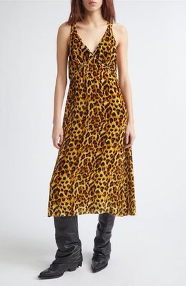 R13 R13 Grunge Leopard Print Slipdress