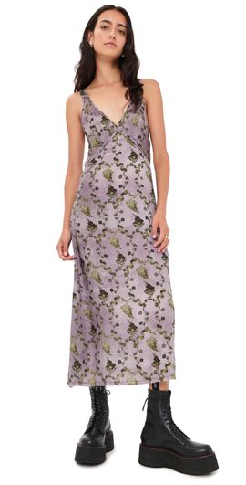 R13 R13 Grunge Slip Dress Purple Floral