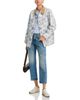 R13 R13 High Rise Boyfriend Ankle Jeans in Bain Blue with Rips - 2