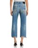 R13 R13 High Rise Boyfriend Ankle Jeans in Bain Blue with Rips - 3