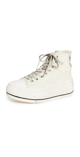 R13 R13 High Top Sneakers Ecru Convas 8