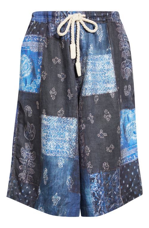 R13 R13 Jesse Bandana Print Linen Carpenter Shorts
