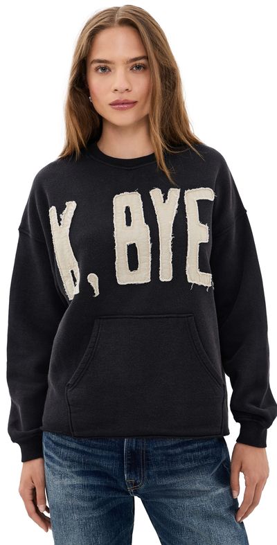R13 R13 K Bye Oversized Cut Off Crewneck Black