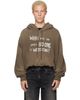R13 R13 Khaki Balloon Popover 'Who Are You' Hoodie - 1