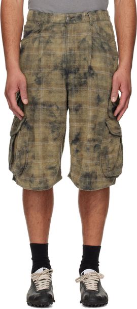 R13 R13 Khaki Bermuda Cargo Shorts
