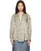 R13 R13 Khaki Pintuck Drop Neck Shirt - 1