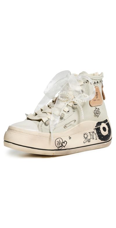 R13 R13 Kurt High Top Sneakers Off White With Charms