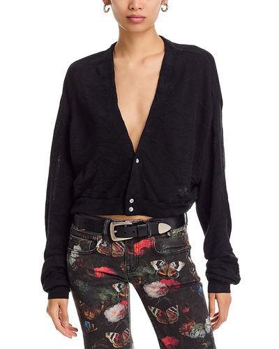 R13 R13 Merino Wool Cropped Cardigan