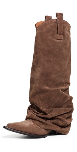 R13 R13 Mid Cowboy Boots with Sleeve Brown
