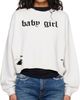 R13 R13 Off-White 'Baby Girl' Cropped Crewneck Sweatshirt - 1