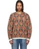 R13 R13 Orange & Black Printed Oversized Sweater - 1