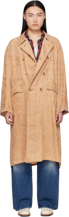 R13 R13 Orange Oversized Hooded Coat