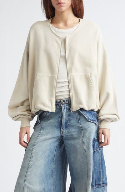 R13 R13 Oversize Balloon Zip Crewneck Sweatshirt