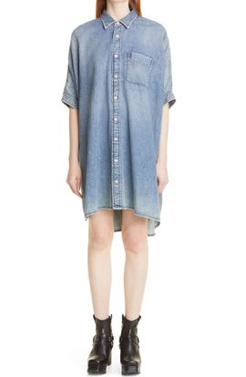 R13 R13 Oversize Boxy Denim Shirtdress