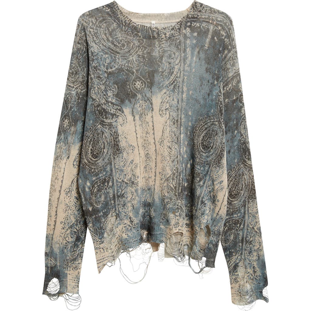 R13 R13 Paisley Ripped Linen Sweater