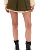 R13 R13 Pleated Mini Skirt Olive Green - 1