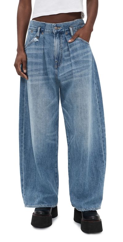 R13 R13 Pleated Waistband Jeans Concrete Blue