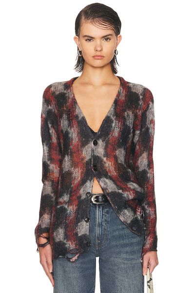 R13 R13 Printed Boyfriend Cardigan