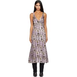 R13 R13 Purple Grunge Slip Midi Dress