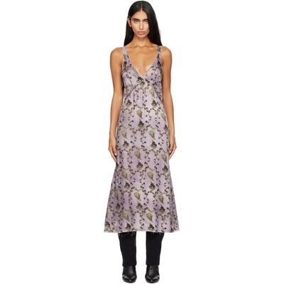 R13 R13 Purple Grunge Slip Midi Dress
