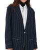 R13 R13 Ragged Blazer NAVY AND WHITE STRIPE - 1