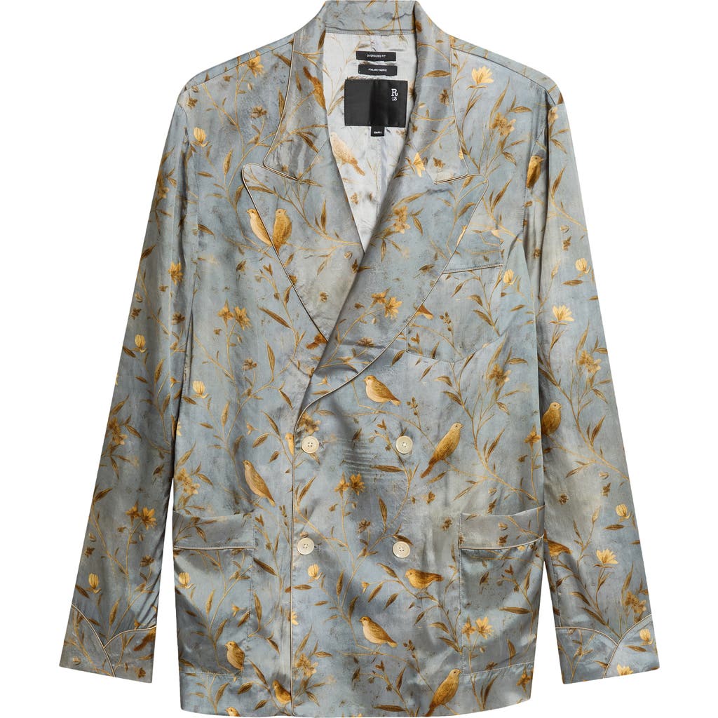 R13 R13 Ragged Oversize Doubled Breasted Satin Blazer