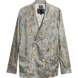 R13 R13 Ragged Oversize Doubled Breasted Satin Blazer