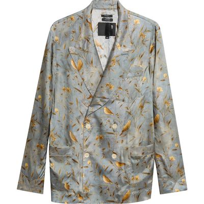 R13 R13 Ragged Oversize Doubled Breasted Satin Blazer