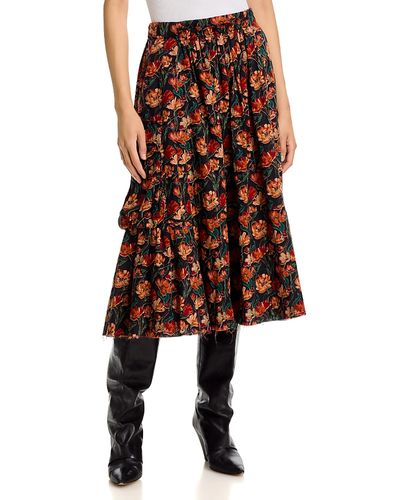 R13 R13 Raw Hem Gathered Cargo Skirt