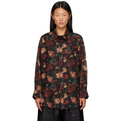R13 R13 Red & Black Drop Neck Shirt