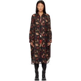 R13 R13 Red & Black Jumbo Shirt Midi Dress