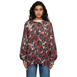 R13 R13 Red & Black Printed Oversized Sweater