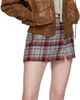 R13 R13 Red & Gray Raw Cut Reversible Miniskirt - 4