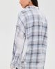 R13 R13 Shredded Seam Button Down Shirt Blue Bleached Plaid - 3