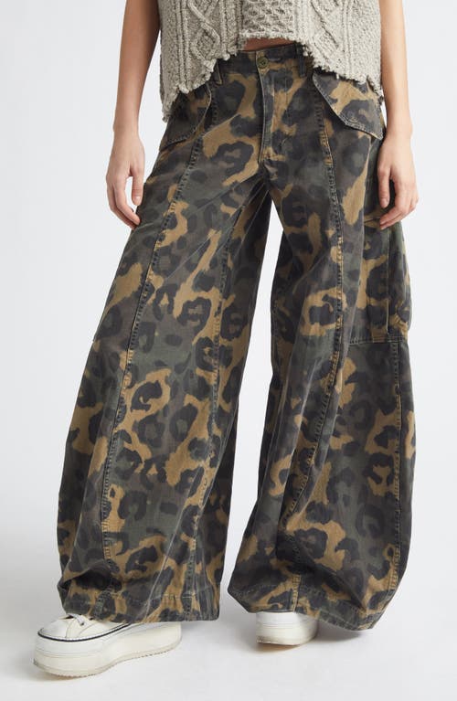 R13 R13 Siouxsie Field Leopard Print Cargo Pants