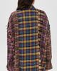 R13 R13 Spliced Drop Neck Button Down Shirt Blue Multi Plaid - 3
