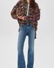 R13 R13 Spliced Drop Neck Button Down Shirt Blue Multi Plaid - 5