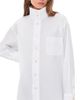 R13 R13 Tall Collar Boyfriend Button Up Shirt White - 1