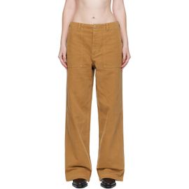R13 R13 Tan Wide Leg Utility Trousers