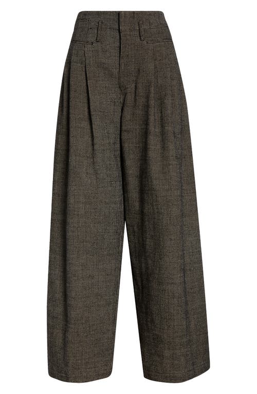 R13 R13 Triple Pleat Linen & Wool Wide Leg Pants