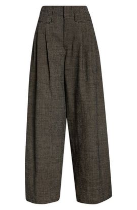 R13 R13 Triple Pleat Linen & Wool Wide Leg Pants