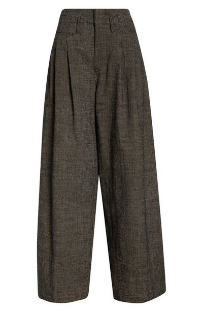 R13 R13 Triple Pleat Linen & Wool Wide Leg Pants