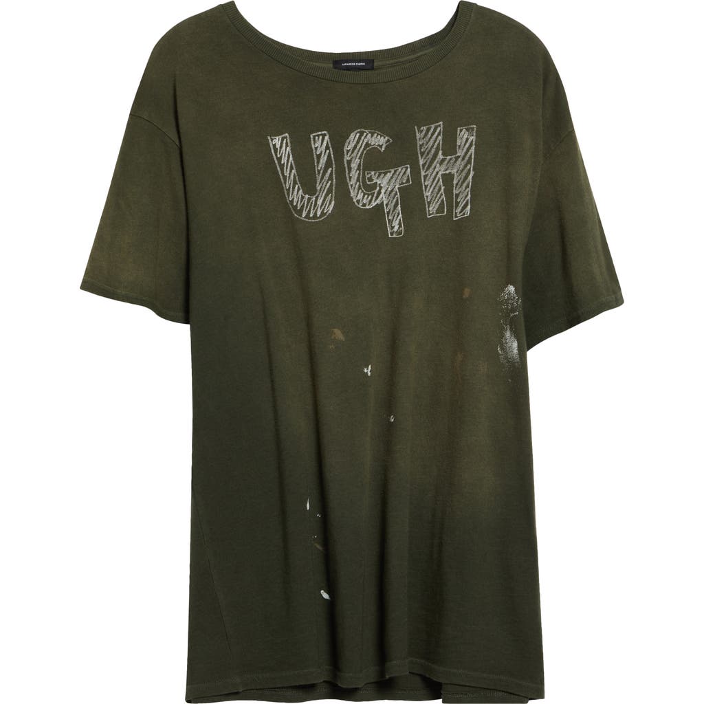 R13 R13 Ugh Paint Splattered Cotton & Cashmere Graphic T-Shirt