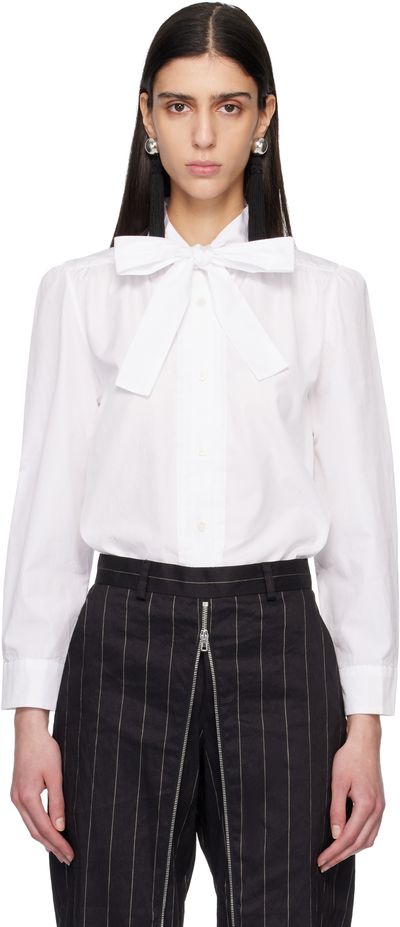 R13 R13 White Neck Tie Shirt