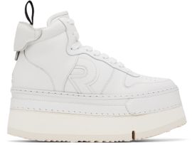 R13 R13 White Riot Leather High Top Sneakers