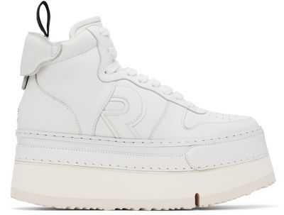 R13 R13 White Riot Leather High Top Sneakers