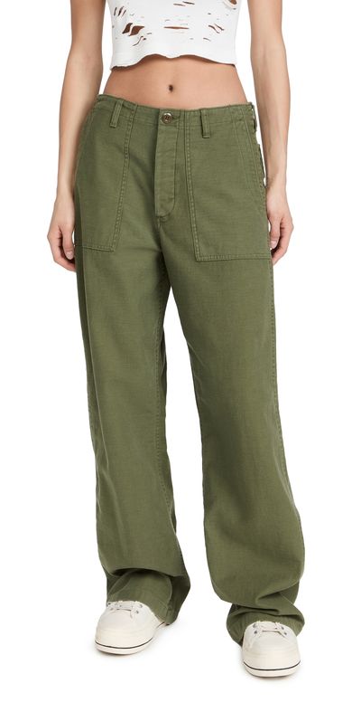 R13 R13 Wide Leg Utility Pants Olive 26