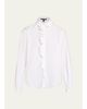 R13 Shrunken Ruffle-Trim Cotton Poplin Shirt - 1