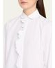 R13 Shrunken Ruffle-Trim Cotton Poplin Shirt - 5